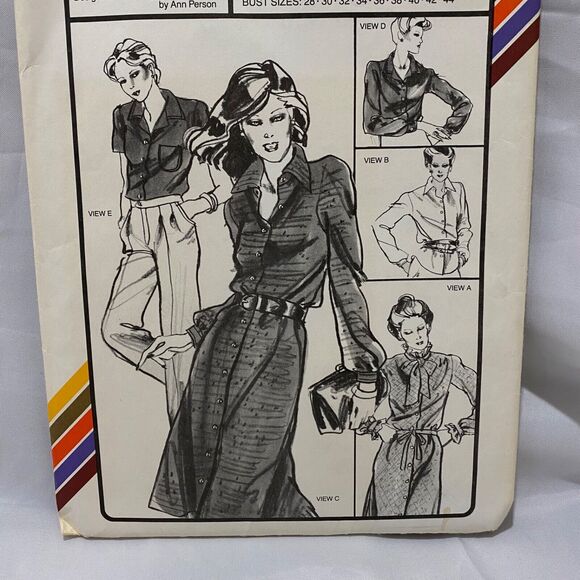 1981 Stretch and Sew ShirtWaist Dress And Blouse Design Patterns By Ann Person - Picture 4 of 10